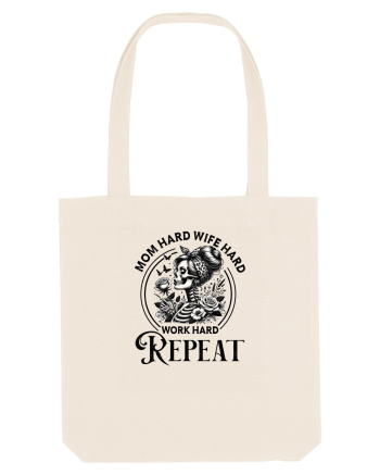 Moda rebelă pt mame moderne - Mom hard wife hard work hard repeat Natural