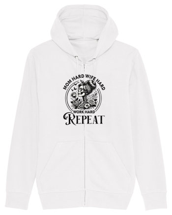 Moda rebelă pt mame moderne - Mom hard wife hard work hard repeat White
