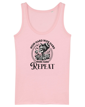 Moda rebelă pt mame moderne - Mom hard wife hard work hard repeat Cotton Pink