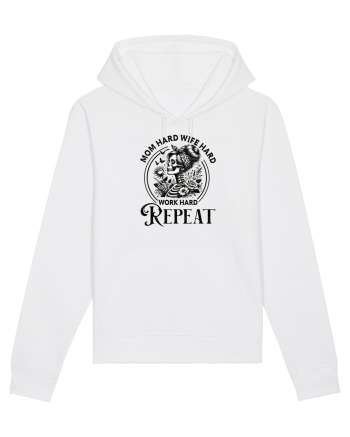 Moda rebelă pt mame moderne - Mom hard wife hard work hard repeat White