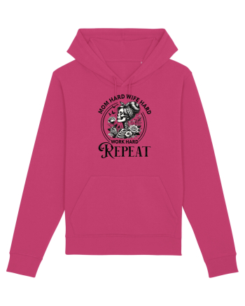 Moda rebelă pt mame moderne - Mom hard wife hard work hard repeat Raspberry