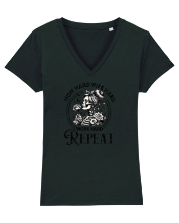 Moda rebelă pt mame moderne - Mom hard wife hard work hard repeat Black