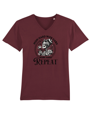 Moda rebelă pt mame moderne - Mom hard wife hard work hard repeat Burgundy