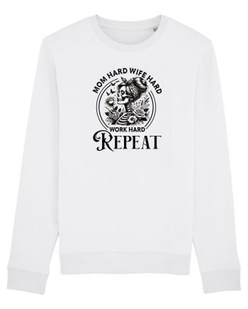 Moda rebelă pt mame moderne - Mom hard wife hard work hard repeat White