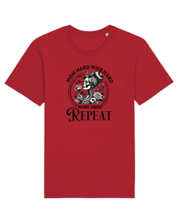 Moda rebelă pt mame moderne - Mom hard wife hard work hard repeat Red