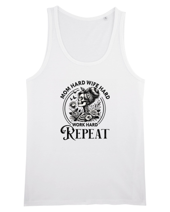 Moda rebelă pt mame moderne - Mom hard wife hard work hard repeat White