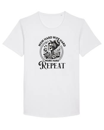 Moda rebelă pt mame moderne - Mom hard wife hard work hard repeat White