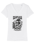 Moda rebelă pt mame moderne - Naptime is my happy hour Tricou mânecă scurtă guler V Damă Evoker