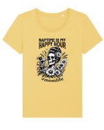 Moda rebelă pt mame moderne - Naptime is my happy hour Tricou mânecă scurtă guler larg fitted Damă Expresser