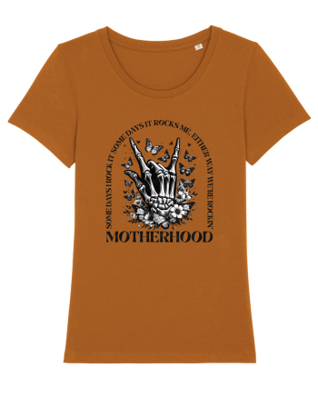 Moda rebelă pt mame moderne - Rockin motherhood Roasted Orange