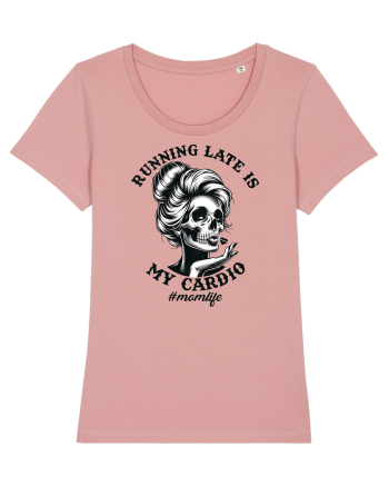 Moda rebelă pt mame moderne - Running late is my cardio Canyon Pink