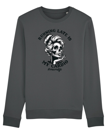 Moda rebelă pt mame moderne - Running late is my cardio Anthracite