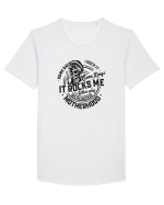 Moda rebelă pt mame moderne - Some days I rock it some days it rocks me Tricou mânecă scurtă guler larg Bărbat Skater