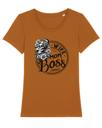 Moda rebelă pt mame moderne - Wife mom boss Roasted Orange