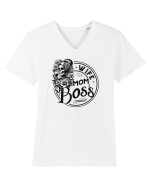 Moda rebelă pt mame moderne - Wife mom boss Tricou mânecă scurtă guler V Bărbat Presenter