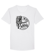 Moda rebelă pt mame moderne - Wife mom boss Tricou mânecă scurtă guler larg Bărbat Skater