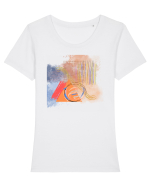 Abstract Design Tricou mânecă scurtă guler larg fitted Damă Expresser