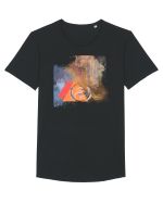 Abstract Design Tricou mânecă scurtă guler larg Bărbat Skater