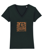 Africa Tribal Pattern Tricou mânecă scurtă guler V Damă Evoker