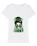 Happy Go Lucky Tricou mânecă scurtă guler V Damă Evoker