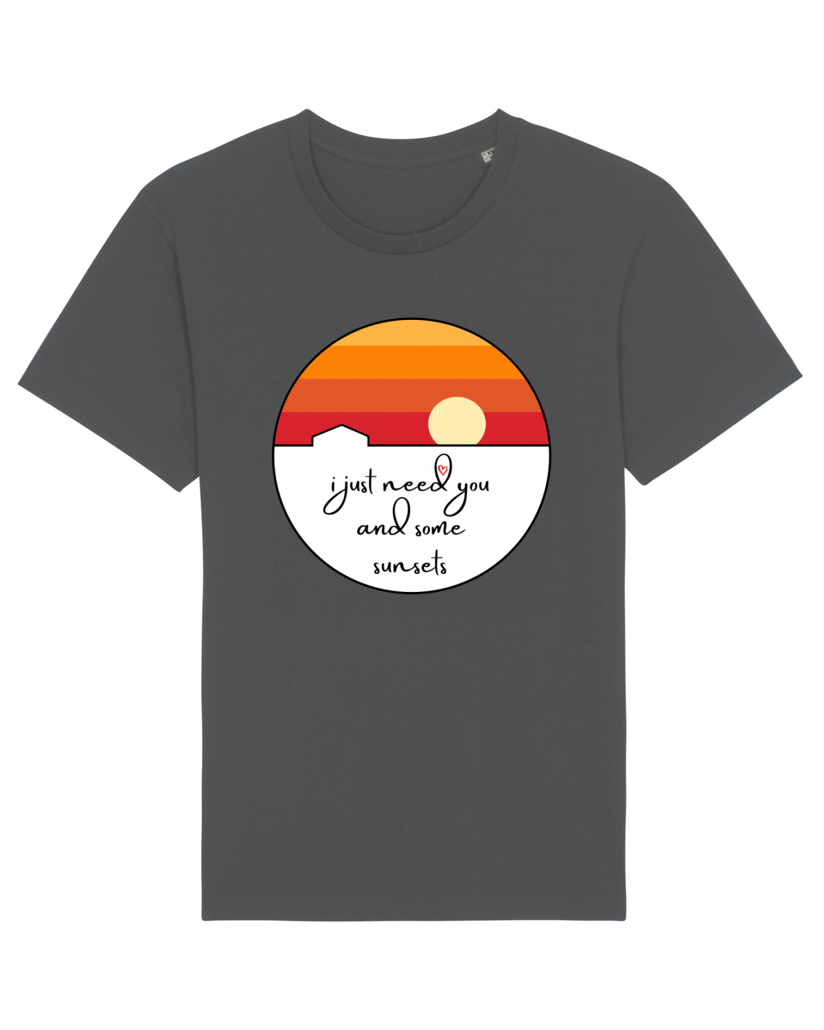 Tricou mânecă scurtă Unisex Rocker Anthracite