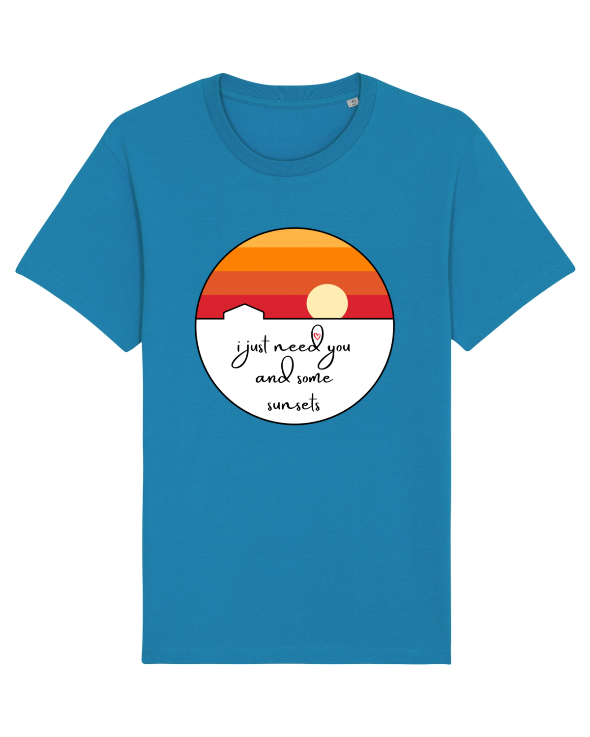 Tricou mânecă scurtă Unisex Rocker Azur