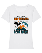 Book Lover Tricou mânecă scurtă guler larg fitted Damă Expresser