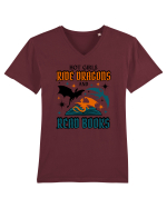 Book Lover Tricou mânecă scurtă guler V Bărbat Presenter
