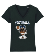 Mascota Fotbal American Tricou mânecă scurtă guler V Damă Evoker