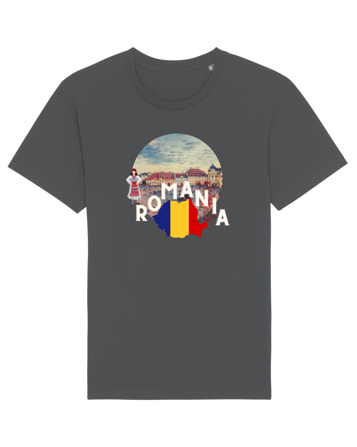 Tricou mânecă scurtă Unisex Rocker Anthracite