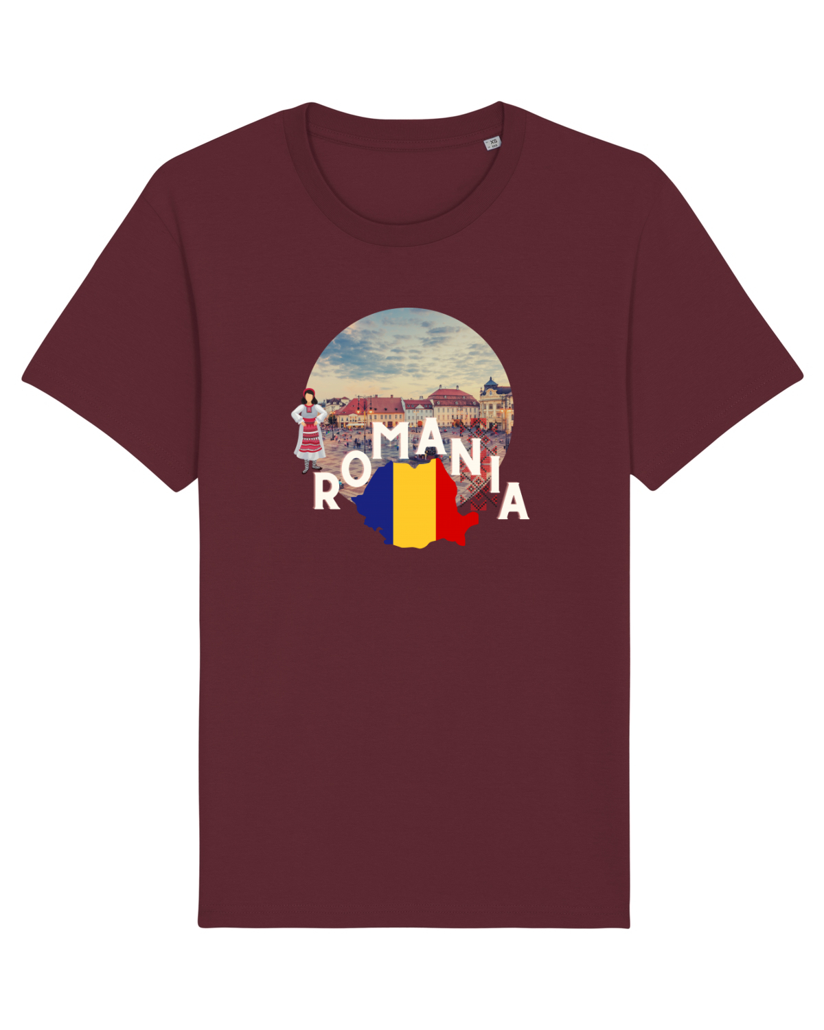 Tricou mânecă scurtă Unisex Rocker Burgundy