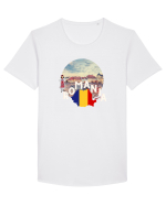 Romania Brasov etno logo Tricou mânecă scurtă guler larg Bărbat Skater