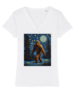 Stary Night Bigfoot Tricou mânecă scurtă guler V Damă Evoker