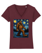 Stary Night Bigfoot Tricou mânecă scurtă guler V Damă Evoker