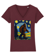 Stary Night Bigfoot Tricou mânecă scurtă guler V Damă Evoker