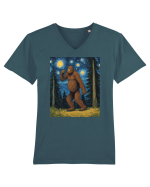 Stary Night Bigfoot Tricou mânecă scurtă guler V Bărbat Presenter