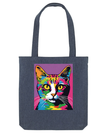 Pop Art  Cat Midnight Blue