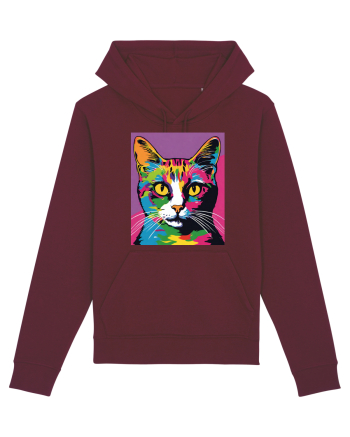 Pop Art  Cat Burgundy