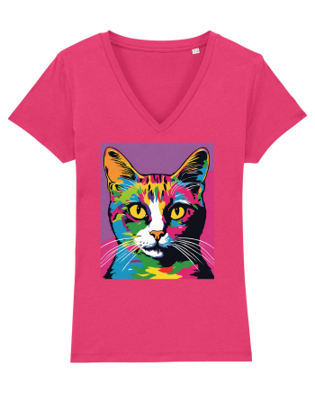 Pop Art  Cat Raspberry