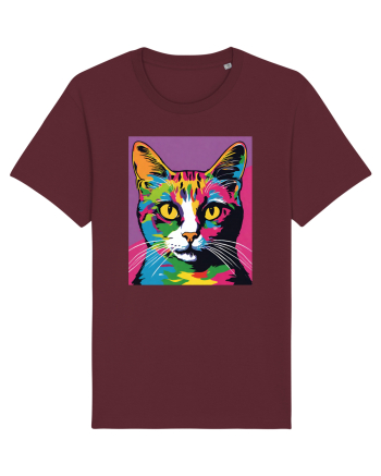 Pop Art  Cat Burgundy