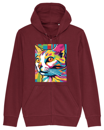Pop Art  Cat Burgundy