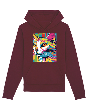 Pop Art  Cat Burgundy