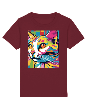 Pop Art  Cat Burgundy