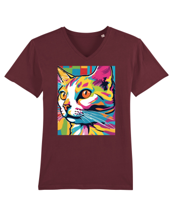 Pop Art  Cat Burgundy