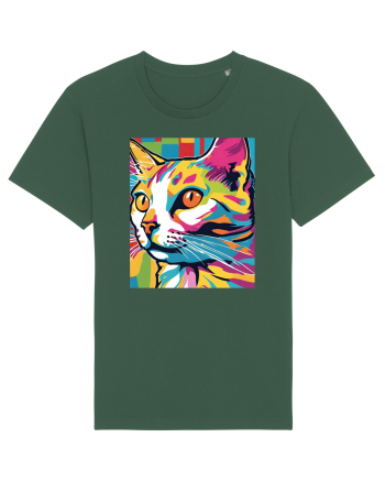 Pop Art  Cat Bottle Green
