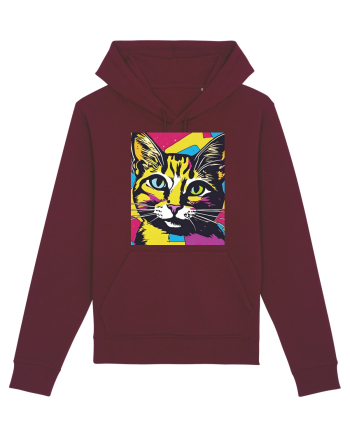 Pop Art  Cat Burgundy