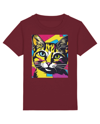 Pop Art  Cat Burgundy