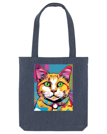 Pop Art  Cat Midnight Blue
