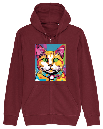 Pop Art  Cat Burgundy