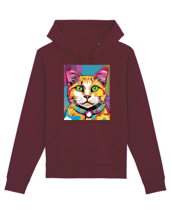Pop Art  Cat Burgundy